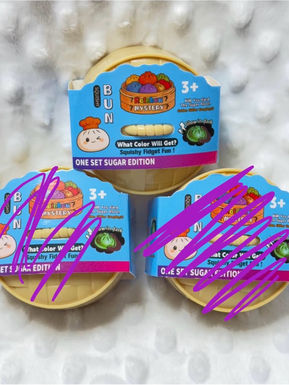 Rainbow Mystery GLOW IN THE DARK Squishy Fidget Mini Dumplings